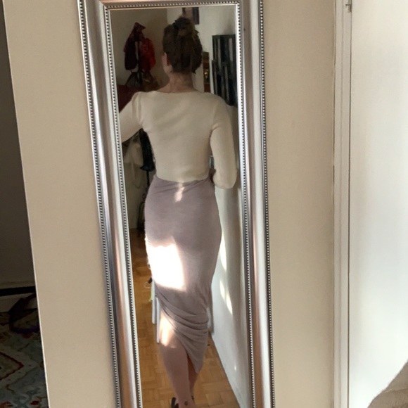 CHARLI Dusty Rose Midi Asymmetrical Skirt - Picture 2 of 5